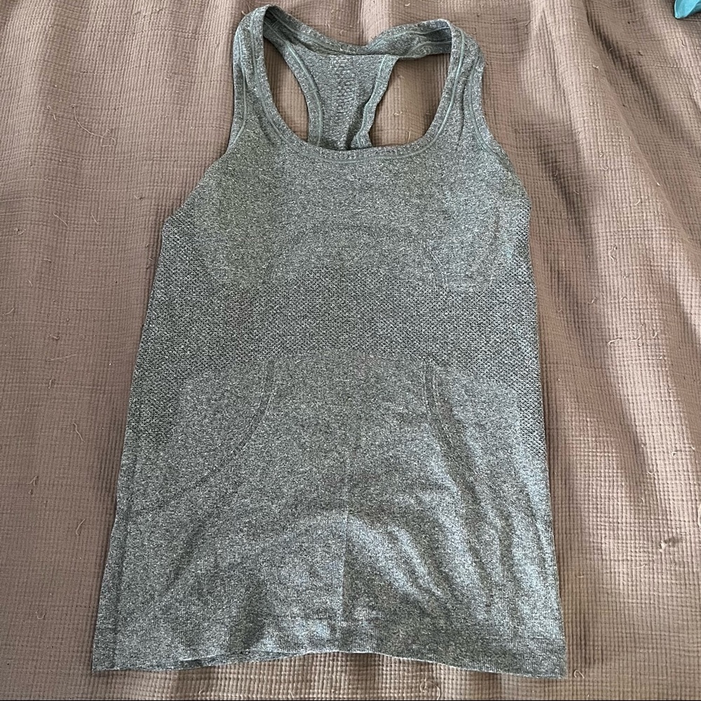 lululemon athletica Silver Gray Racerback Tank Top